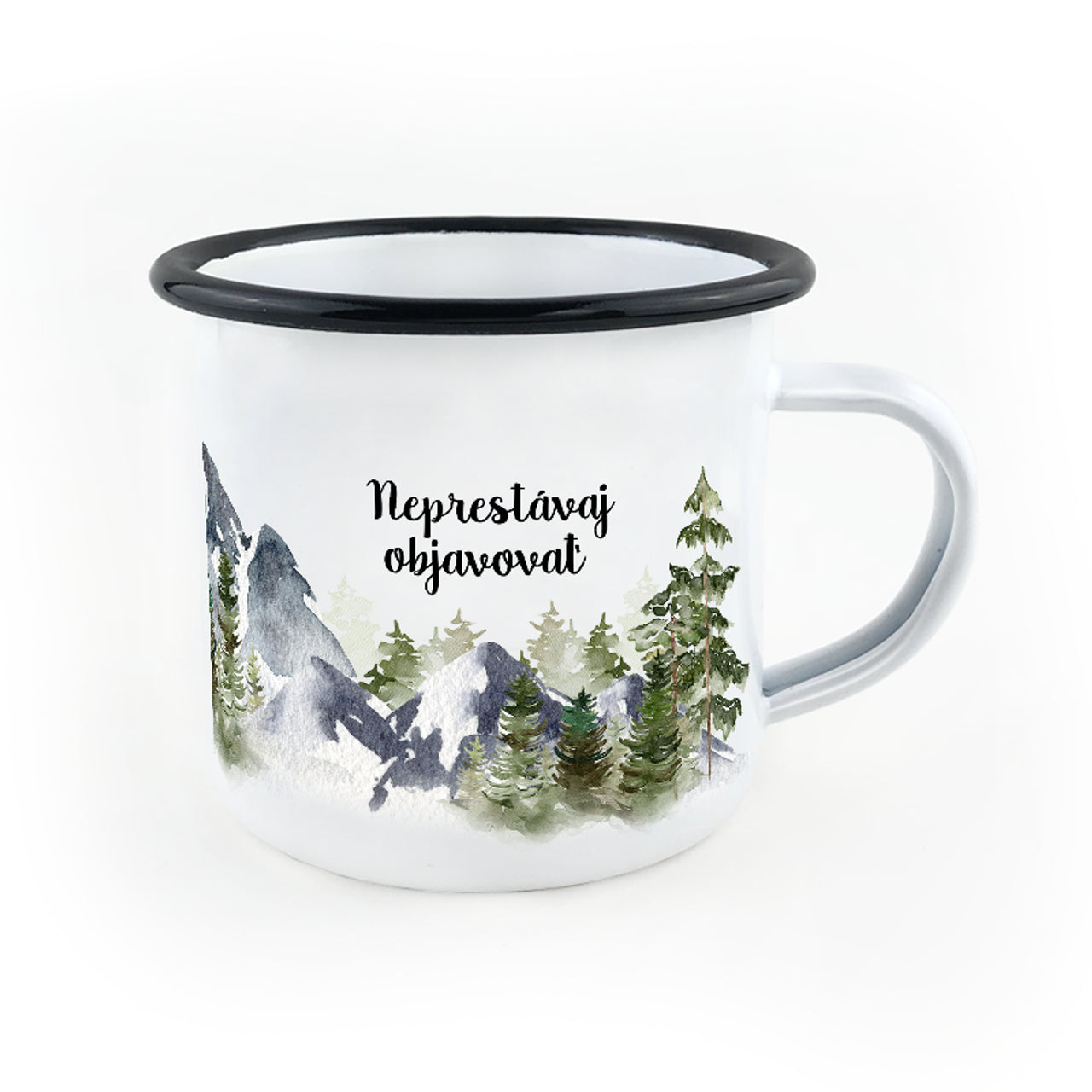 Smaltovaný Hrnček Neprestávaj Objavovať